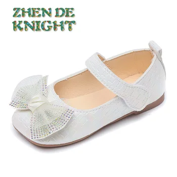 קיץ, תינוק חדש של בנות נעלי עור אופנה קשת של ילדים שטוח נעליים על הבמה ילדים הנסיכה נעליים