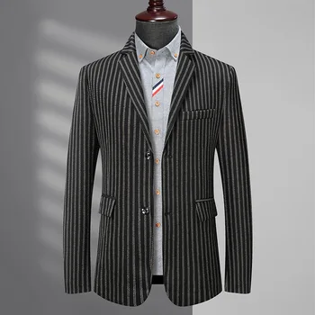 הרכש החדש Suepr גדול סתיו אופנה של גברים מזדמנים פס החליפה המעיל בתוספת גודל L XL 2XL 3XL 4XL 5XL 6XL 7XL 8XL