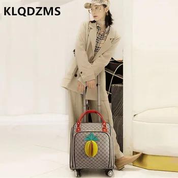 KLQDZMS 16 אינץ המזוודה החדשה העלייה תיבת גבירותיי תיק טרולי תלמידים משקל תיק נסיעות אוניברסלי, הגלגל מתגלגל מזוודות