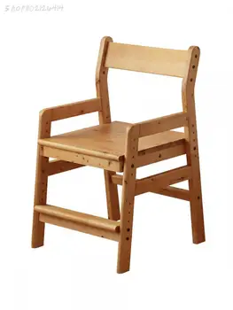 כל עץ מלא הכיסא הלמידה של ילדים יכול להרים את האוכל כסא ספר כסא משענת הכיסא ברוש ריהוט יפני האוכל