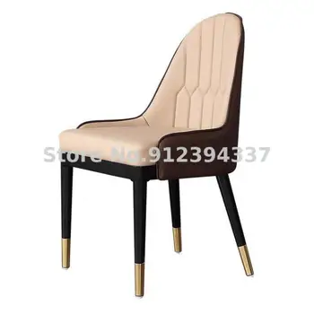 אמריקאי מודרני אוכל עץ מלא על כיסא פשוט הקפה עור אמנות הפנאי השולחן רך הכיסא תיק מעצבים בבית הכסא