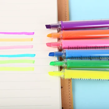 6pcs חמוד יצירתי מזרק צבע מדגיש עט סימון תלמיד ילדה ציור סמן צבע העט במשרד נייר מכתבים של בית הספר