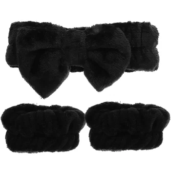 פרפר סוף סרט Wristbands Headbands ערכת שיער מיקרופייבר מגבת פנים איפור שחור מגבות פנים כביסה קליטת מים