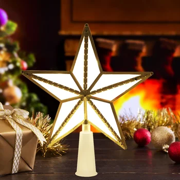 עץ כוכבים מחומשים אור LED פיות טופר הדליק המנורה החשמלית בבית חג המולד שנה החדשה קישוט מתנה