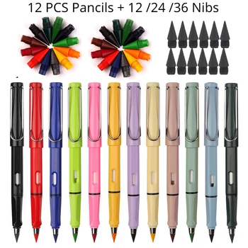 12 צבעים להגדיר אינסוף כתיבה עפרונות נצח עיפרון עטים לילדים נצח עיפרון עם מחק בית הספר לאמנות אספקת נייח