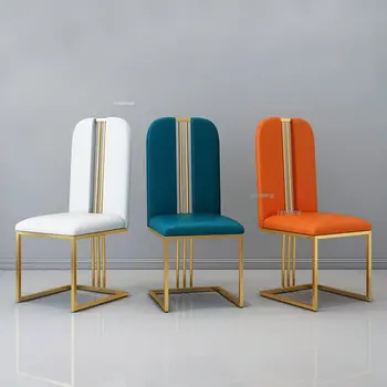 נורדי יוקרה זהב הרגליים האוכל הכיסא הביתה הרהיטים בסלון משענת הכיסא מינימליסטי לבן מטבח מודרני יחיד הכיסא