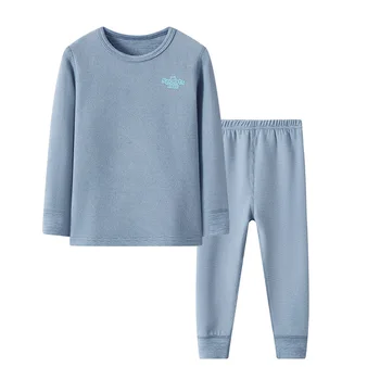 פסים תרמי בגדי ילדים בנים בנות זמן ג ' ונס קובע לעבות חורף חם 3 עד 18 שנים הפעוט תחתונים ילד כחול בגדים