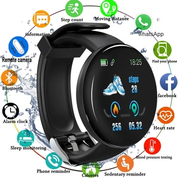 די. 18 שעון חכם גברים, נשים, Smartwatch צמיד קצב לב צג לחץ דם כושר גשש ספורט Smartband עבור IOS אנדרואיד