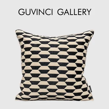 GUVINCI איטלקי מודרני רטרו גיאומטריה לזרוק כרית הכיסוי מבטא את הכרית במקרה יוקרה Coussin על הספה בסלון המשפחה Office