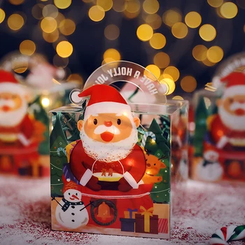 חג המולד שקוף ממתקים תיבת חג מולד קישוט הבית 2023 שמח חג המולד קישוטים מתנות נואל נטאל Kerst השנה החדשה