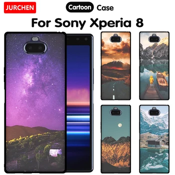 JURCHEN עבור Sony Xperia 8 במקרה Sony 8 במקרה 6.0 אינץ ' שחור סיליקון TPU כיסוי מקרה טלפון עבור Sony Xperia 8 Xperia8 2019