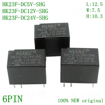 10PCS/הרבה הואיק ממסר HK23F HK23F-DC5V-SHG HK23F-DC12V-SHG HK233 F-DC24V-SHG כוח וולט ממסר 5V 12V 24V 2A 2 6 פינים 0.2 W