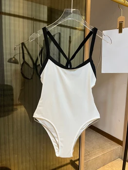 BKQU אופנה חדשה מוצק צבע שרוולים אפסר אחד-חתיכת בגד ים 2023 קיץ סקסית חזקה הרזיה אחד-חתיכת בגד ים