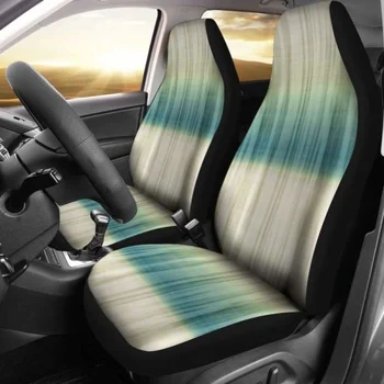 ירוק, כחול ושמנת לקשור צבע מושב מכונית מכסה מושב המגנים,חבילה של 2 אוניברסלי המושב הקדמי, כיסוי מגן