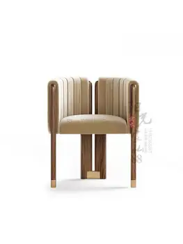 מותאם אישית בד מעץ מלא מודרני אור יוקרה האוכל הכיסא מעצב ומתן פנאי כיסא נירוסטה יחיד הכיסא מלון