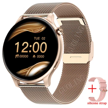 2022 אופנה חדשה Bluetooth שיחה נשים שעון חכם מלא מסך מגע עמיד למים חכם צמיד ניטור קצב הלב, הגברת Smartwatch