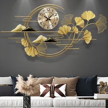 עיצוב הבית גדול גודל שעון קיר חדש עיצוב זהב בהיר גדול 3d שעון קיר למטבח מנגנון יוקרה רלו דה ונקייה עיצוב חדר