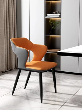 איטלקי אור יוקרה שולחן אוכל, כיסא מודרני פשוט הביתה הסלון נורדי הכיסא הביתה משענת מלון הכיסא