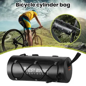 אופניים חזית התיק עם אטב הקלטת קיבולת גדולה גליל שקית עמיד למים אופניים מסגרת כיס MTB אופני כביש שקית אחסון