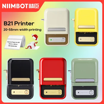 Niimbot B21 תווית מדפסת ניידת תרמי Bluetooth אלחוטית מדפסת לשימוש ברקוד בגדים תכשיטים Fooder קפה תוויות