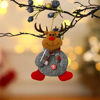 עץ חג מולד קישוט מקסים קריקטורה שלג אייל סנטה קלאוס, חג המולד תליון צעצוע עם שרוך חגיגי חג המולד עץ התליה
