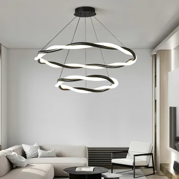 הסקנדינבים פשוט טבעת LED נברשת מעצב גרלנד מעגל אורות תליון חדר אוכל סלון, חדר השינה תאורה דקורטיבית