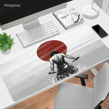 אנימה משטח עכבר XXL הסמוראי היפני Gaming Mousepad מחשב נייד מקלדת עמיד למים שולחן מחצלת שולחן שטיח מהירות Mousepad Overlock