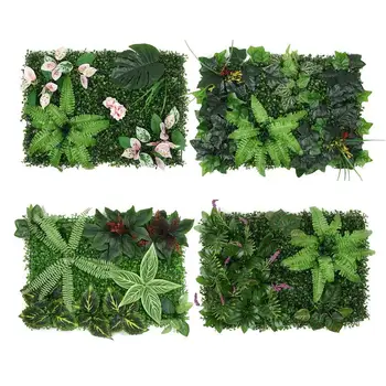 צמחים מלאכותיים דשא קישוט קיר גידור תאשור קיר לוח נוי גידור צמח הביתה קישוט הגן מזויף צמחים דשא