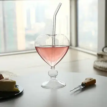 לשתות כוס עם קש יצירתי אגרטל זכוכית שקוף של דרום קוריאה, קישוט הבית דרום קוריאות תוספות בסגנון 180ml נקבה יפה