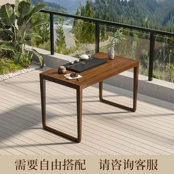 מרפסת עץ מלא קפה שולחן, כיסא, סינית חדשה יומן קפה שולחן קונג פו הביתה פשוטה שולחן קפה קטן apartmentr