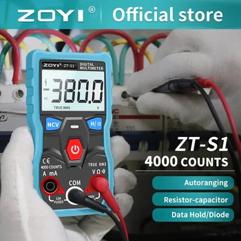 ZOYI S1 דיגיטלי מודד בודק autoranging True rms automotriz Mmultimetro עם NCV תאורה אחורית LCD פנס כמו RM403B