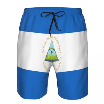 בגדי חוף ייבוש מהיר גזעי הדגל של ניקרגואה בגדי ים ביקיני לוח מכנסיים קצרים Beachwear