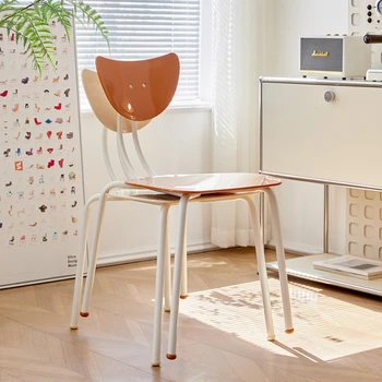 קרם בסגנון מינימליסטי כסאות אוכל, שידה משענת מודרנית מרגיעה כסאות אוכל בעיצוב בחוץ Cadeira רהיטים WZ50DC