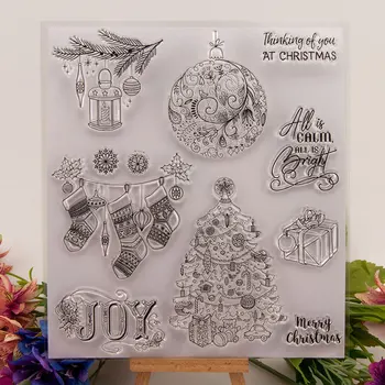 עץ חג המולד מתנות שקוף ברור סיליקון חותמת על החותם DIY עיצוב אלבום תמונות אלבום תמונות מעוצב נקי חותמת הסדינים.