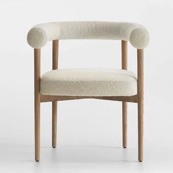 נוח עץ מודרני כסאות אוכל מינימליסטי משענת יד האירופי משענת הכיסא מרופדים איפור Sillas ריהוט למטבח