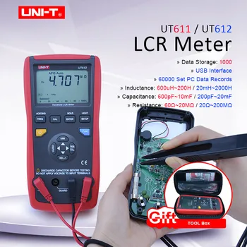 יחידת LCR מטר אוטומטי טווח UT611 UT612 בסדרה/במקביל גורם האיכות/אובדן/שלב זווית קיבול השראות התנגדות מטר
