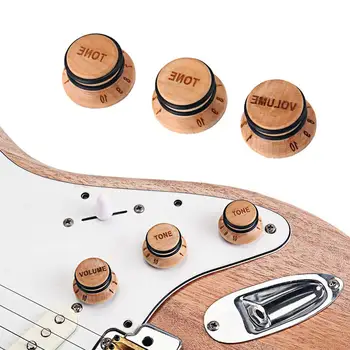 על גיטרה חשמלית 3Pcs בקרת ווליום עץ וינטג ' צליל מוגדר בס חלקים