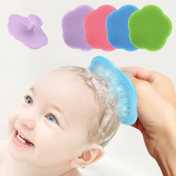 סיליקון שמפו מברשת לתינוק תינוק רחצה רכים סיליקון בנים הילדים מקלחת ראש המברשת שיער כביסה עיסוי מברשות מנגבים את המסרק