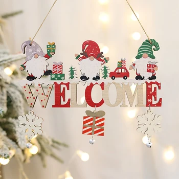 חג המולד תלוי דלת Oranments עץ עץ חג המולד סנטה קיר תפאורה הביתה שמח מסיבת שנה החדשה Naviidad הדלת תליונים