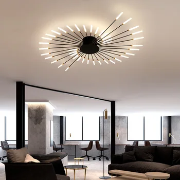 נורדי תקרת הסלון אורות האישיות הפוסט-מודרנית סיבוב מתקן פשוט אקריליק חדר אוכל חדר השינה מנורת LED דקים במיוחד