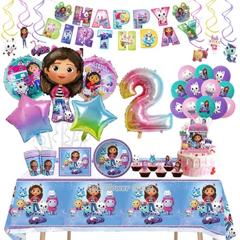 גבי בובות מסיבת יום הולדת קישוט צעצוע בלון לטקס חד פעמיות רקע באנר אירוע אספקה עבור ילדים ילדה