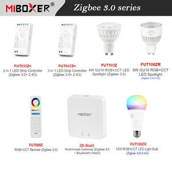 Miboxer Zigbee 3.0 Tuya אפליקציה צבע יחיד/CCT/RGB/RGBW/RGBCCT LED הרצועה בקר 4W 6W 12W אור Blub אלחוטית שער