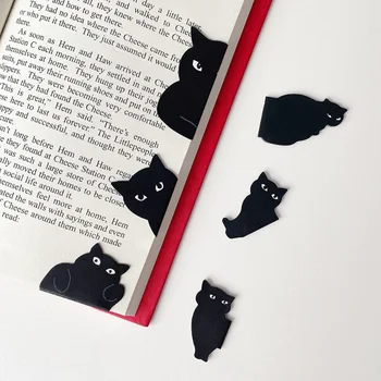6 יח ' /סט חמוד, חתול, מגנט סימניה קליפים חתול הספר מארק מגנטי דף הספר קליפים לילדים, תלמידים, מורים