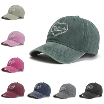 8 צבעים רקמה אוהבי וינטג שטף כותנה כובע בייסבול גברים נשים חיצונית קיץ סתיו מזדמן