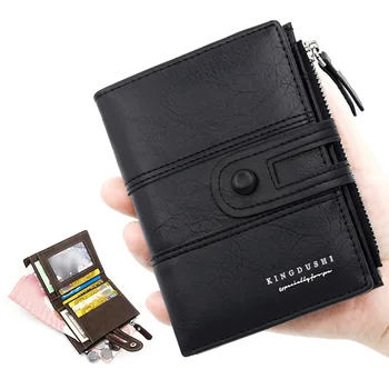 גברים קצר הארנק הצמד ארנק תיק עם אשראי מחזיק התעודה כיס אופנה וינטג ' זכר מיני ארנק מטבעות רוכסן כסף תיקים ארנקים