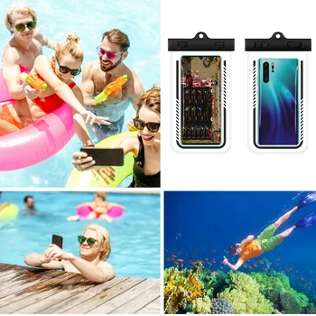 TPU לטלפון מתחת למים התיק תלוי עמיד למים טלפון נייד Coque כיסוי נייד קל משקל אינדוקטיבית קשר לחיצוני ספורט