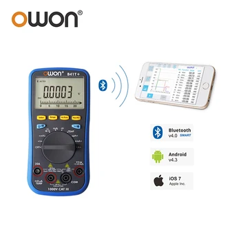 OWON B41T+ 4 1/2 True RMS דיגיטלי מודד עם BLE4.0 3-in-1 Datalogger טמפרטורה 1000V 20A DC AC מודד הנוכחי מטר