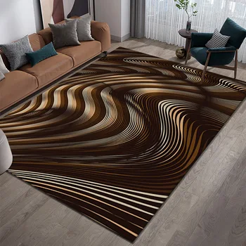 3D מערבולת אשליה שטיח שטיח שטיח הסלון לחדר השינה,מופשט גיאומטרי אופטי כניסה שטיחון החלקה שטיח הרצפה