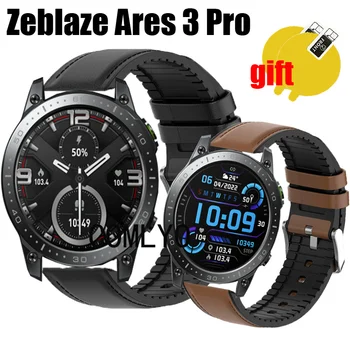 להקה חדשה עבור Zeblaze ארס 3 Pro חכם שעון רצועת עור + סיליקון ספורט חגורת סרט מגן מסך