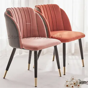 מודרני קטיפה יוקרתי משענת כיסא האוכל פשוט אופנה מניקור איפור הכיסא קפה יוקרתי עיצוב פנאי כסאות שרפרף